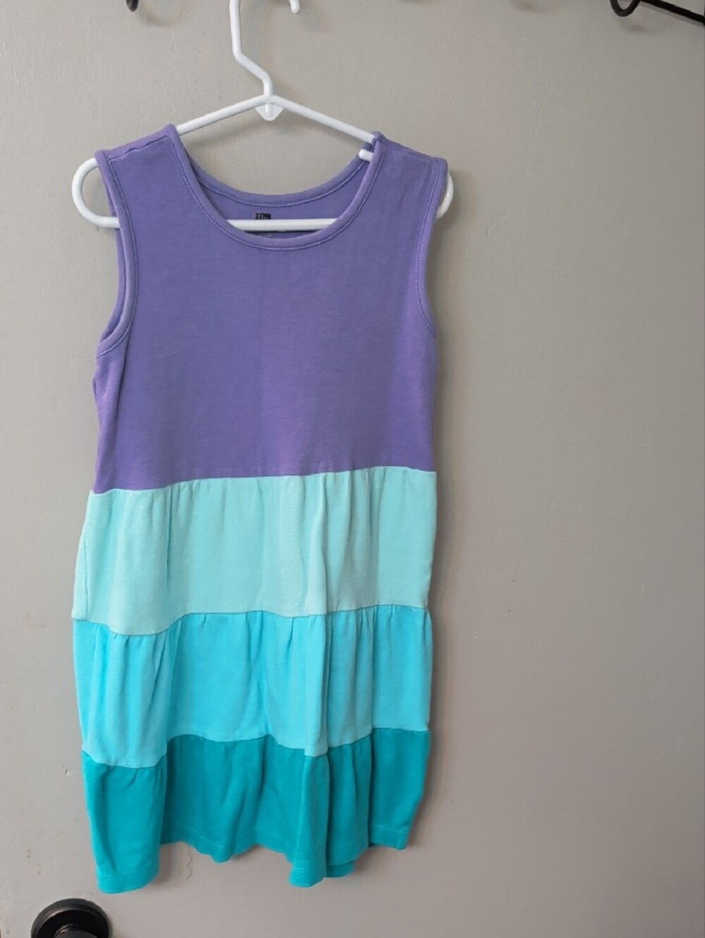 Girls' Tiered Tank Dress in Purple & Aqua - Unbranded - Picture 5 of 5